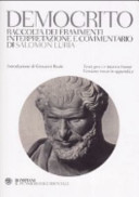 Copertina  Democrito. Raccolta dei frammenti ; Testi greci e latini a fronte. Versione russa in appendice